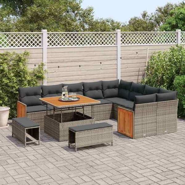 Maison Exclusive - 12 hengen puutarhakalustesarja 12 pc Harmaa