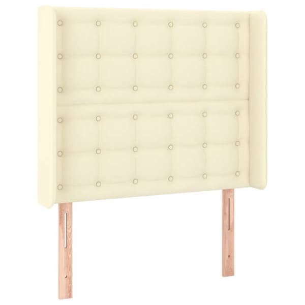 Maison Exclusive - LED Hovedgærde Creme 103x16x118/128 cm Simililæder
