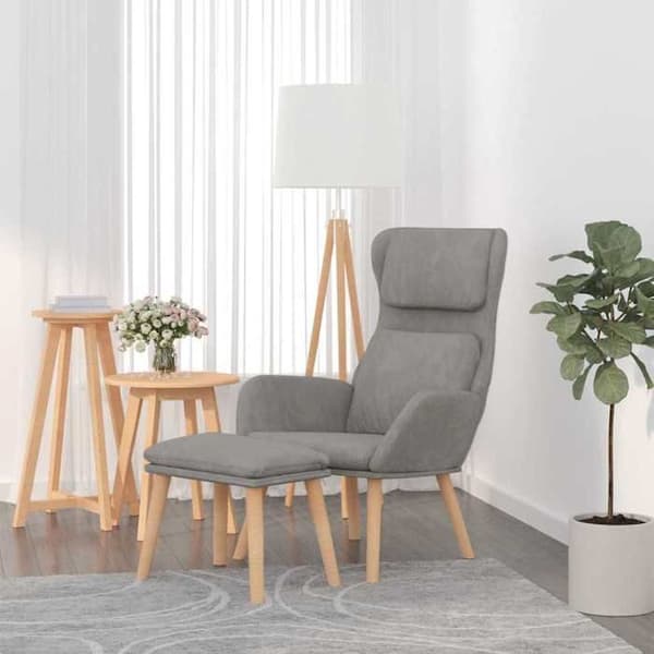 Maison Exclusive - Afslapningsstol med skammel Lys grå Velour