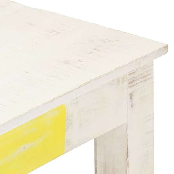Bord - EKSKLUSIV HUS - 110x60x45 cm - Massivt mangotræ - Kalkhvid - Rektangulær Vit (kalkvit)