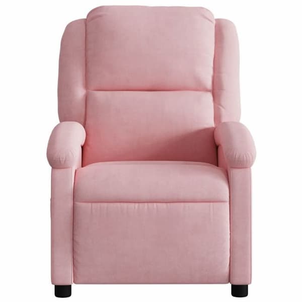 Maison Exclusive - Justerbar massagefåtölj i rosa sammet Ros