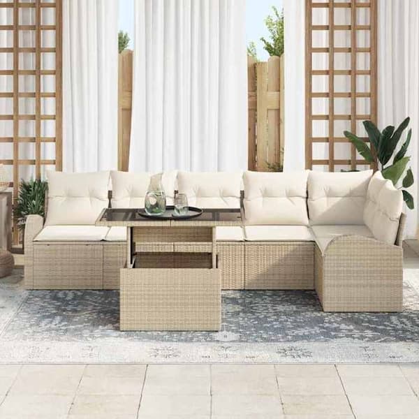 Trädgårdsoffan - EXKLUSIVT HUS - Modulär - 7 delar - 6 platser - Beige beige