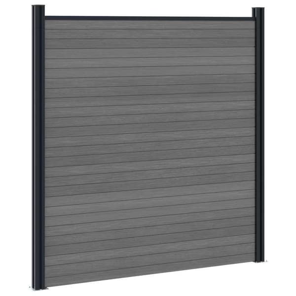 Maison Exclusive - Stängselset 5 pc 872 x 186 cm WPC och Aluminium Grå