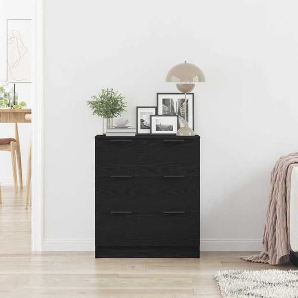 Maison Exclusive - Buffet Sort egetræ 60 x 30 x 70 cm Ingeniørtræ svart ek