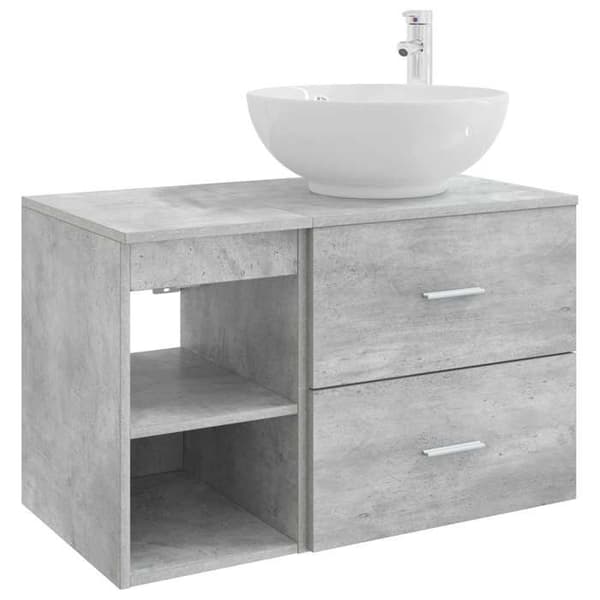Maison Exclusive - Badmöbelset 2 delar Grå betong