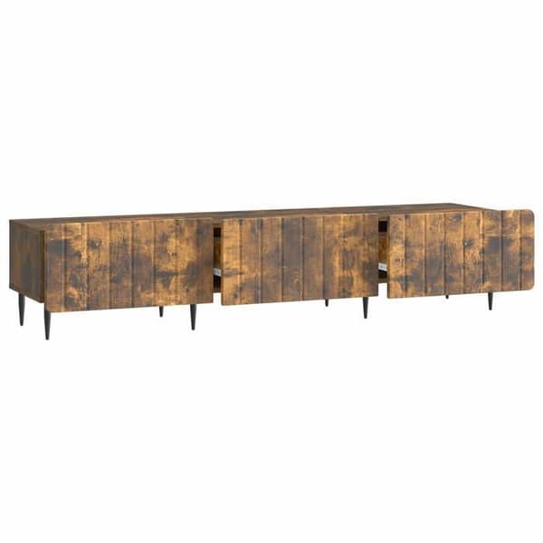 Maison Exclusive - TV-møbel Røget eg 147 x 34,5 x 32 cm Ingeniørtræ
