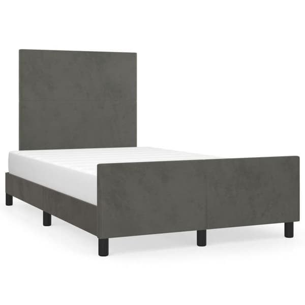 Maison Exclusive - Sängram utan madrass mörkgrå 120x200 cm sammet