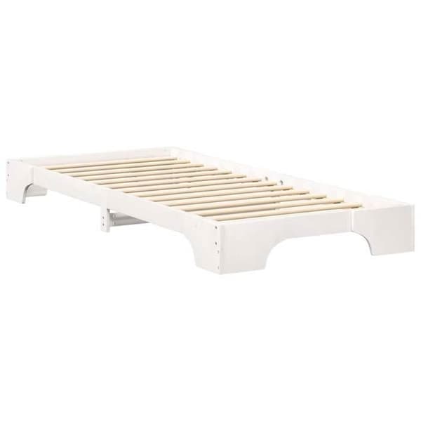Maison Exclusive - Sängram Vit 90 x 220 cm Massivt trä