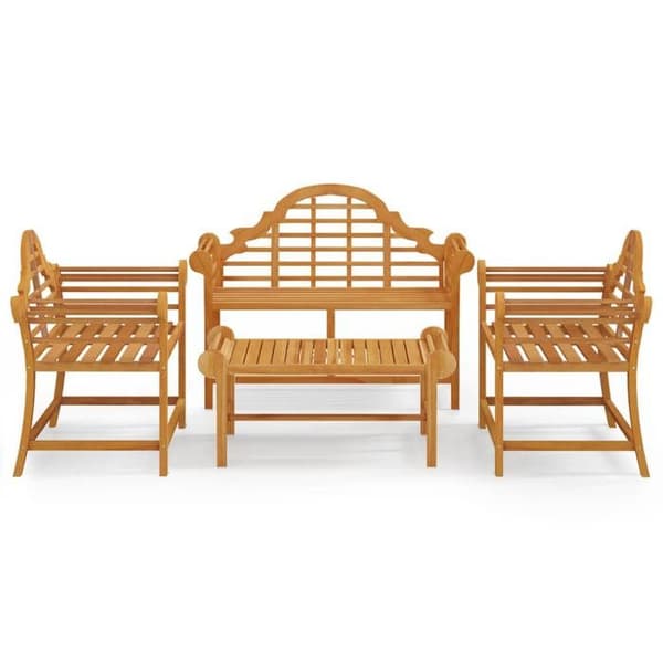 Maison Exclusive - Havegruppe 4 stk Solid teaktræ