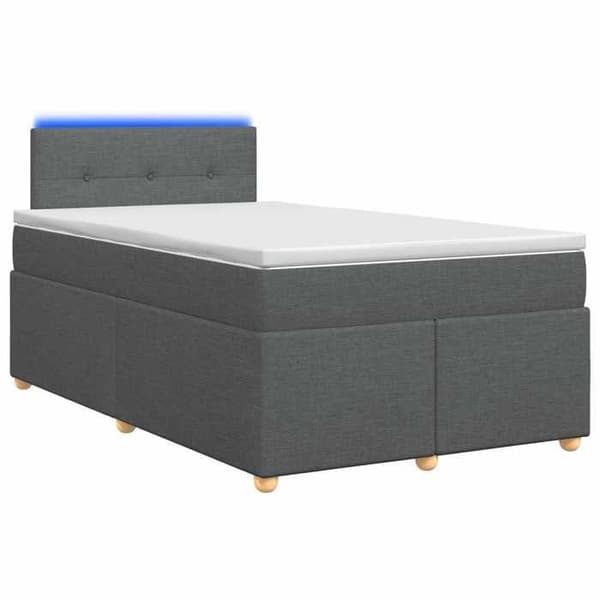 Maison Exclusive - Boxspring säng med madrass Mörkgrå 120 x 190 cm Tyg Mörkgrå