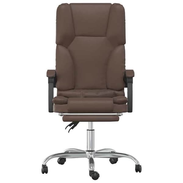 Kontorstol - EKSKLUSIV HUS - Kippelig - Brun Kunstlæder - USB Massage - 360° Drejelig brun