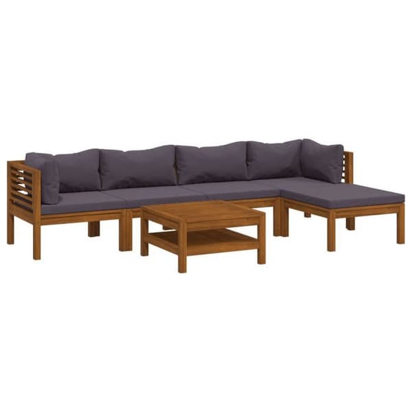 Maison Exclusive - Havegruppe 7 stk med pude i solid akacietræ