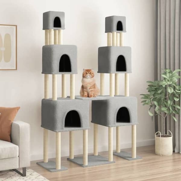 Maison Exclusive - Kattekradse med sisal klatretræ Lys grå 199 cm Ljusgrått