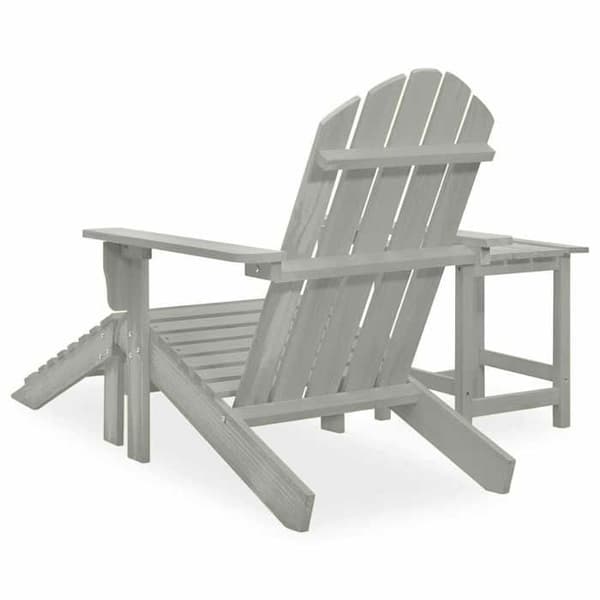 Maison Exclusive - Adirondack-puutarhatuoli, jossa on jalkopöytä ja harmaa kuusi Grå Gran