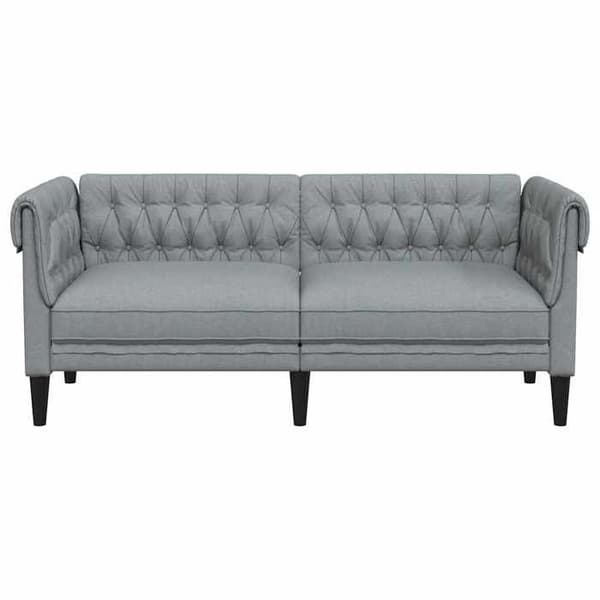 Divaani - MAISON EXCLUSIVE - Chesterfield - 2 paikkaa - Vaaleanharmaa kangas - Kääntötyynyt Ljusgrått