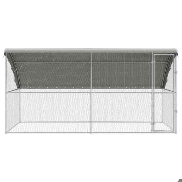 Maison Exclusive - Hönsgård med 1 dörr 2 delar Silver 400x200x200cm Silver