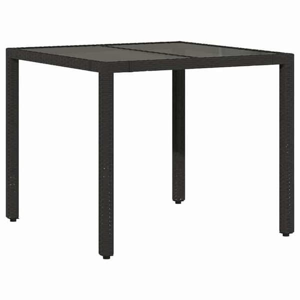 Maison Exclusive - Havebistro sæt 5 dele med sorte puder i poly rattan Svart