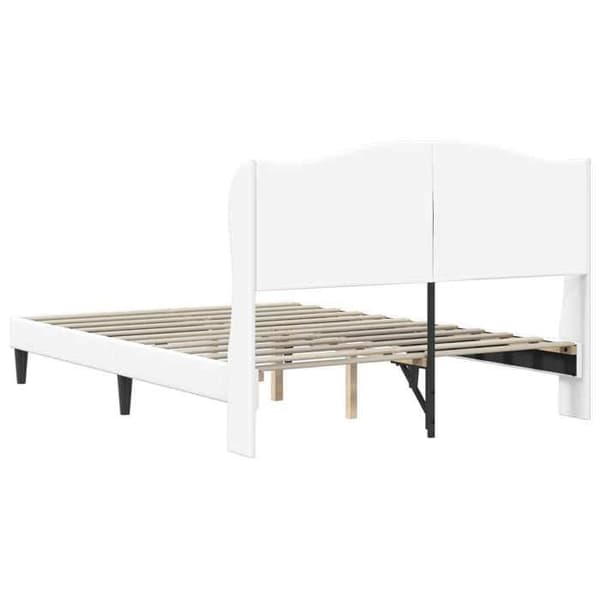 Sengestel - EKSKLUSIV HUS - 120 x 200 cm - Hovedgærde i kunstlæder - Hvid - Lamelseng Vit