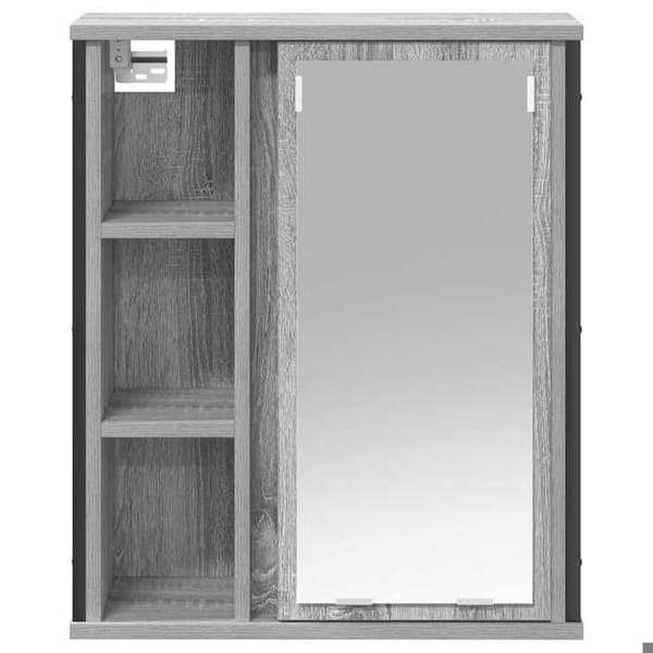 Maison Exclusive - Väggmonterad badrumsspegelskåp sonoma grå 50x21x60 cm