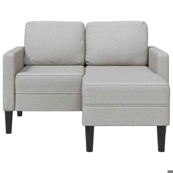 Maison Exclusive - Soffa 2 platser med L-formad divan grå moln 125 cm tyg