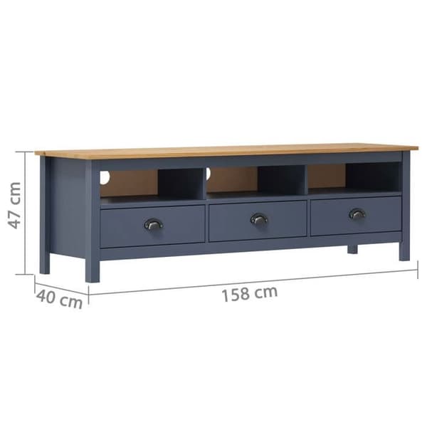 Maison Exclusive - TV-møbel Hill Range Grå 158x40x47 cm Solid fyrretræ Grå
