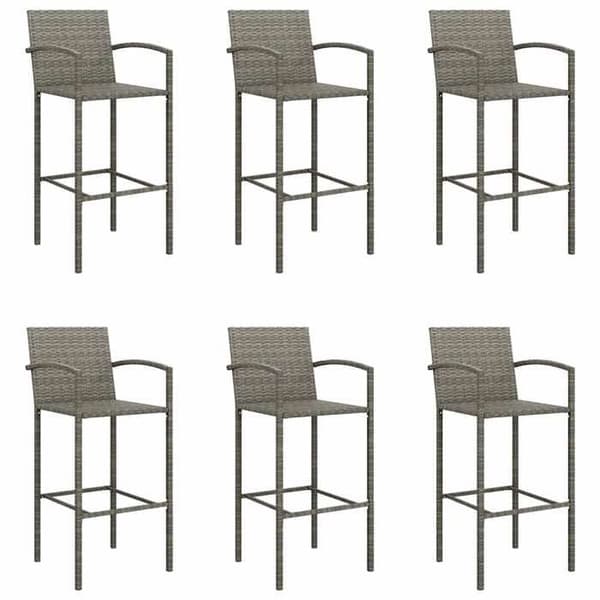 Maison Exclusive - Trädgårdsbarset 7 delar grå flätad resin
