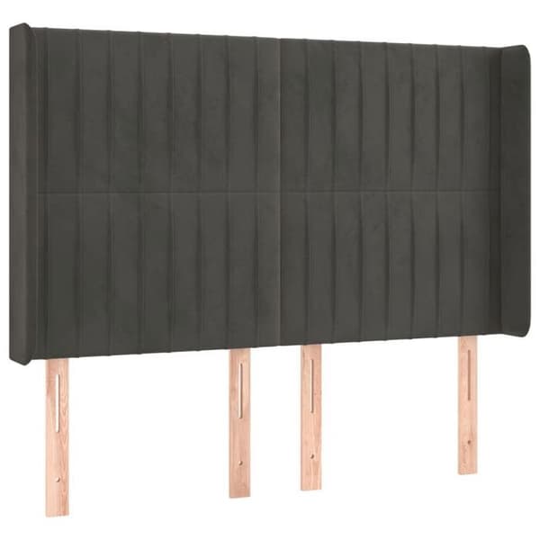 Maison Exclusive - LED-päätyharso Tummanharmaa 147x16x118/128 cm Sametti Mörkgrå