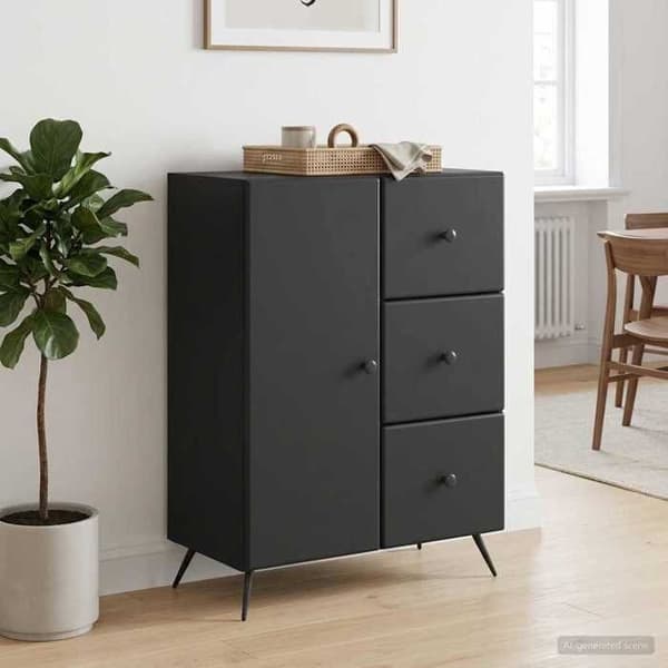 Maison Exclusive - Buffet Sort 66 x 34,5 x 90 cm Ingeniørtræ