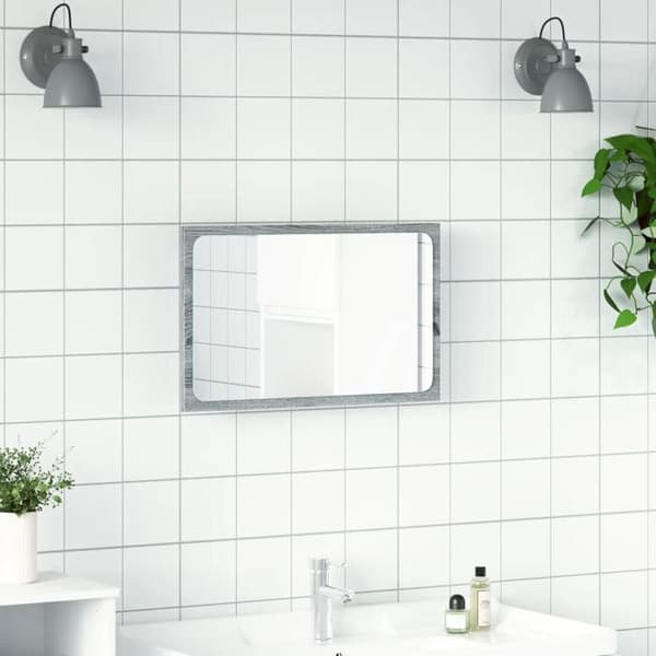 Badeværelses spejl - EKSKLUSIV HUS - Sonoma - Indbygget LED - Grå ingeniørtræ - USB 5V