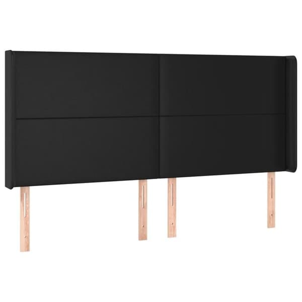 Maison Exclusive - LED Hovedgærde Sort 183x16x118/128 cm Syntetisk Læder
