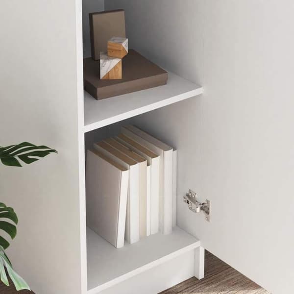 Buffé hög - EXKLUSIVT HUS - 35 x 39 x 168 cm - Vit - Ingenjörsträ - Nutida Vit