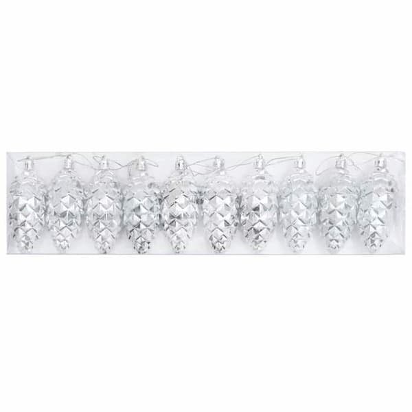 Maison Exclusive - Julefyrrekogle Bold 40 stk Sølv 4 x 9 cm Plastik