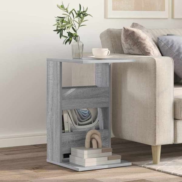 Sido bord - MAISON EXCLUSIVE - Grå Sonoma - Ingenjörsträ - Rektangulär - 40 x 35 x 60,5 cm Gris Sonoma