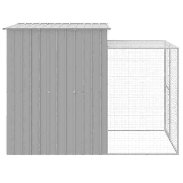 Maison Exclusive - Hönshus med ljusgrå gård 165x251x181 cm galvaniserat stål ljusgrått