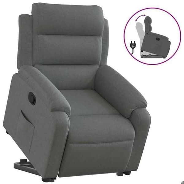 Maison Exclusive - Grått tyg reclinerfåtölj