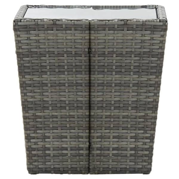 Maison Exclusive - Teebord Grå 41,5x41,5x43 cm Vævet harpik og hærdet glas