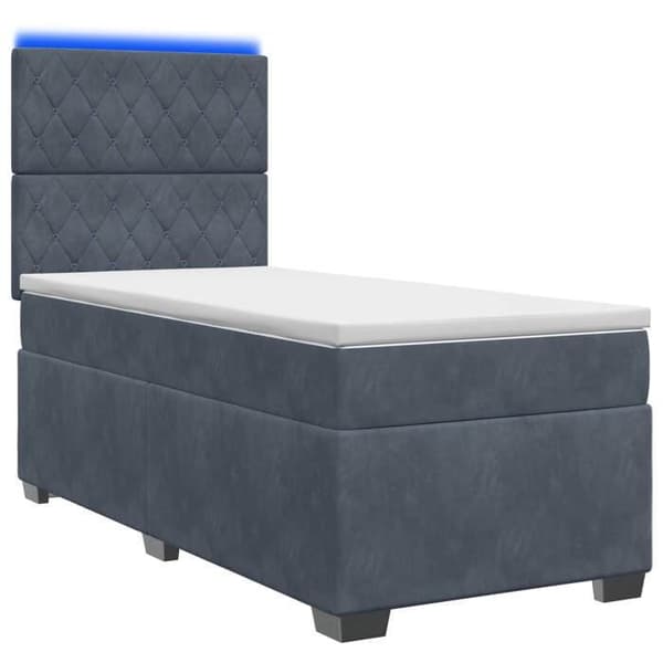 Maison Exclusive - Boxspring seng med madras Mørkegrå 90 x 190 cm Velour Mörkgrå