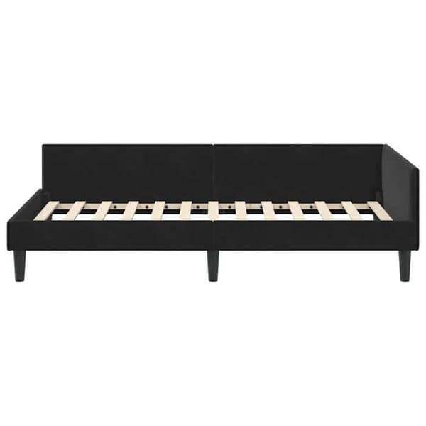 Maison Exclusive - Svart hörnsängram 100 cm x 200 cm Sammet