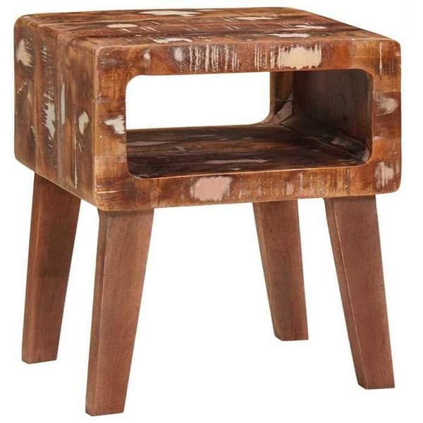 Sido bord - MAISON EXCLUSIVE - 40x32x46 cm - Solid återvunnet trä - Brun - Dold förvaring brun