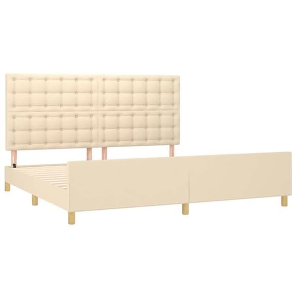 Maison Exclusive - Sängram utan madrass crème 200x200 cm tyg