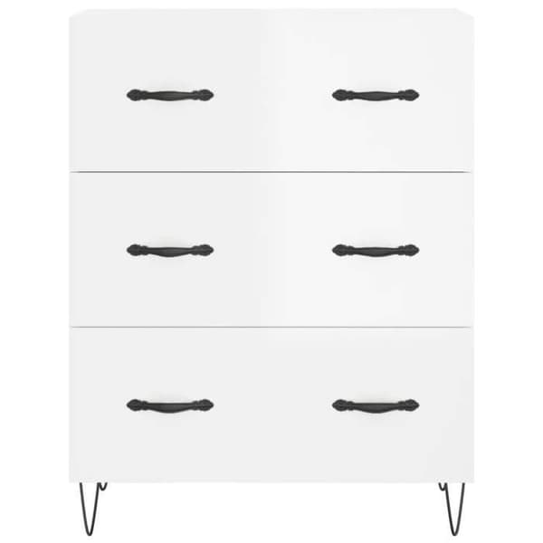 Maison Exclusive - Hvid glans buffet 69,5x34x90 cm Ingeniørtræ