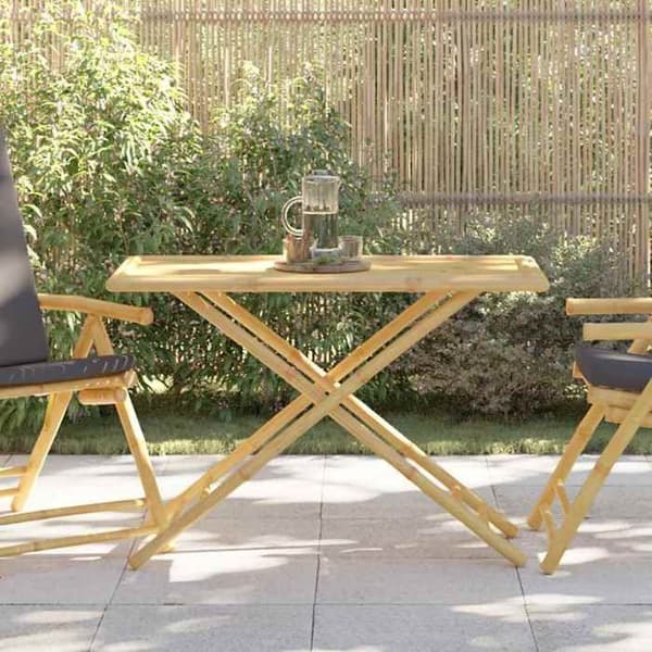 Maison Exclusive - Kokoontaitettava puutarhapöytä 110x55x75 cm bambu