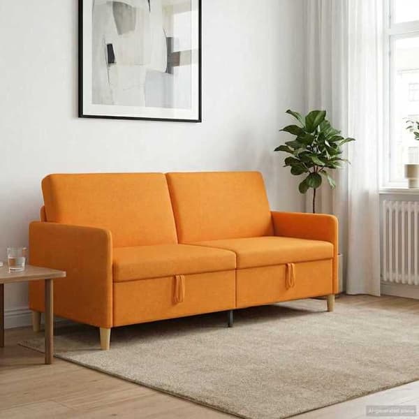 Maison Exclusive - Sofa med opbevaring Mørkegul 192 x 78 x 87 cm Polyester
