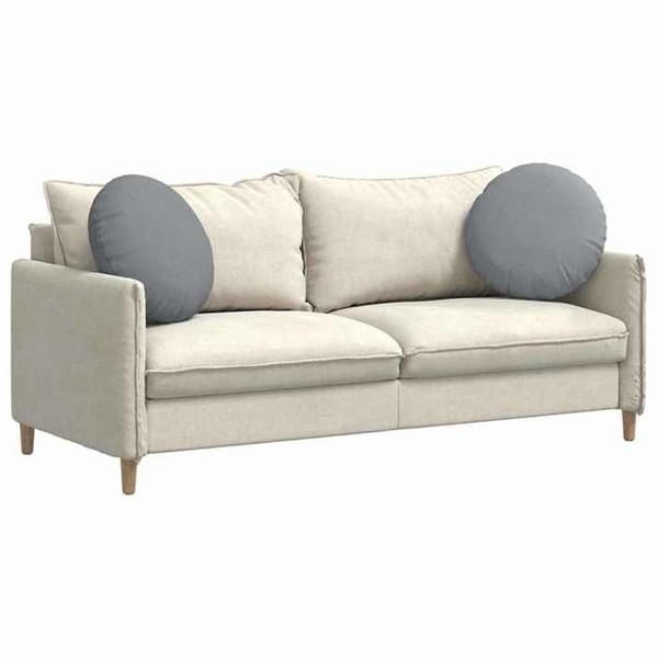 Maison Exclusive - Sittkuddar 2 st Tyg Ljusgrå Ø50 x 19 cm Ljusgrått