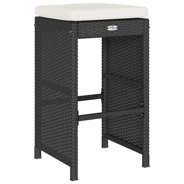Maison Exclusive - Barstolar för trädgård och kuddar, set om 4, flätad resin