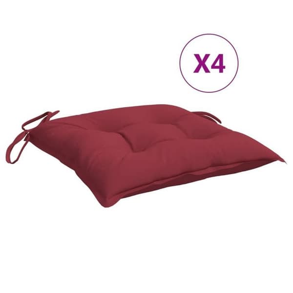 Maison Exclusive - Tuolityynyt 4 kpl punainen Bordeaux 40x40x7 cm