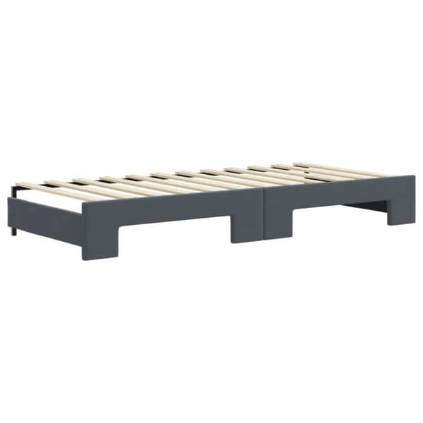 Maison Exclusive - Dagbädd med utdragssäng och mörkgrå madrass 90x200cm sammet Mörkgrå