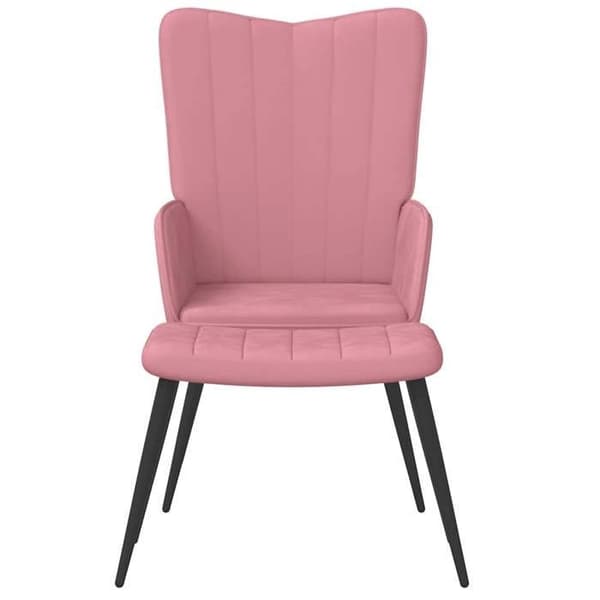 Maison Exclusive - Avkopplingsstol med fotpall i rosa sammet Ros