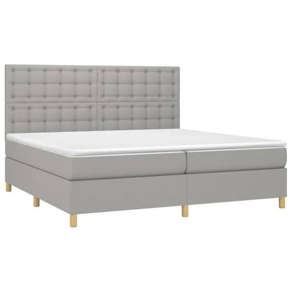 Maison Exclusive - Lamelseng madras og LED Lys Grå 200x200 cm