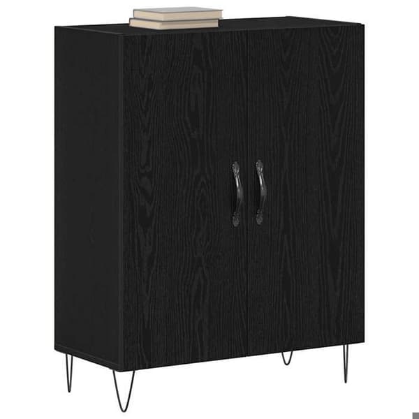 Maison Exclusive - Buffet Sort egetræ 69,5 x 34 x 90 cm Ingeniørtræ svart ek